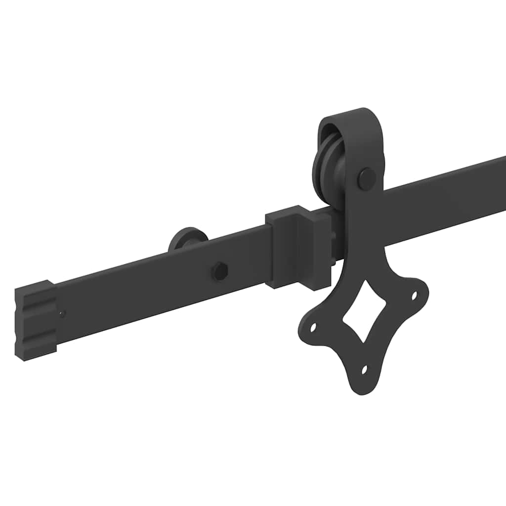 Set Feronerie Pentru Uși Glisante, Negru, 213,5 Cm, Oțel