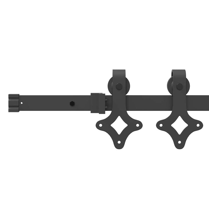 Set Feronerie Pentru Uși Glisante, Negru, 213,5 Cm, Oțel