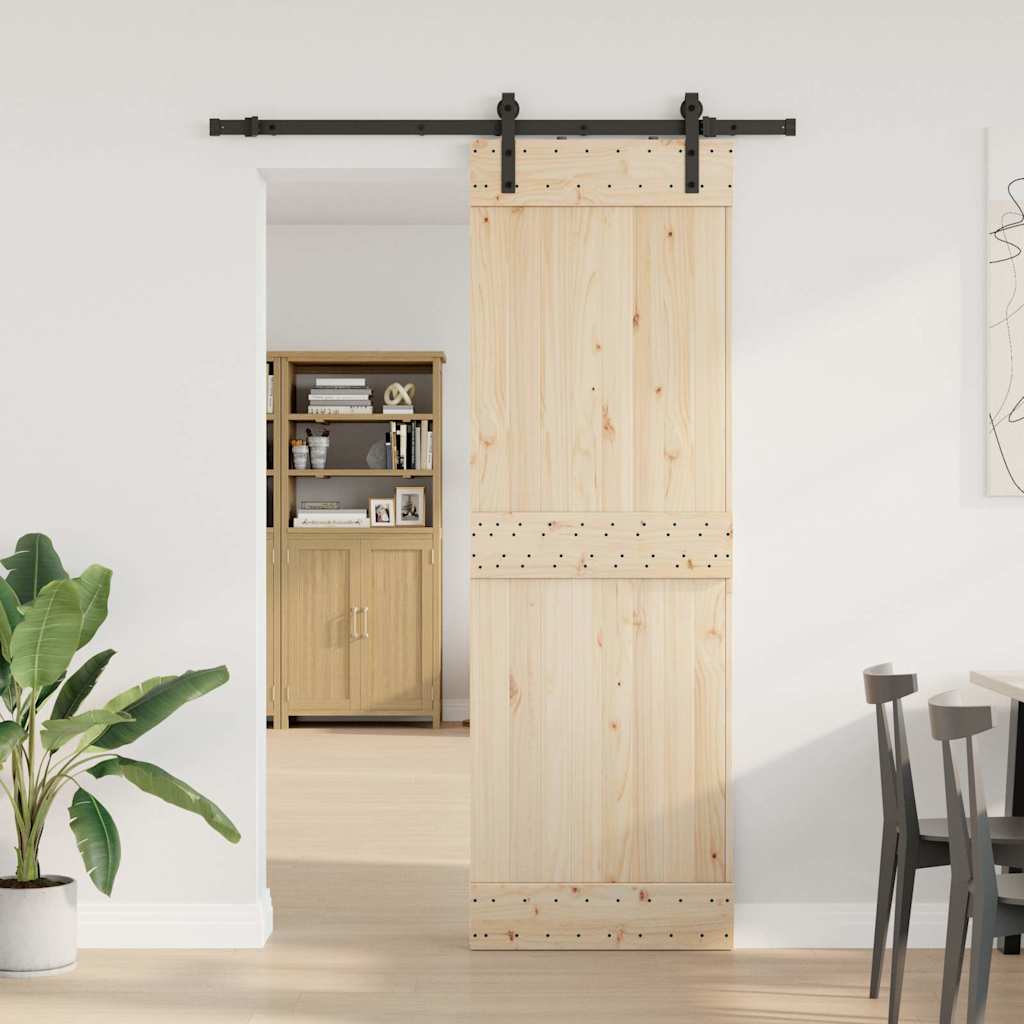 Set Feronerie Pentru Uși Glisante, Negru, 213,5 Cm, Oțel
