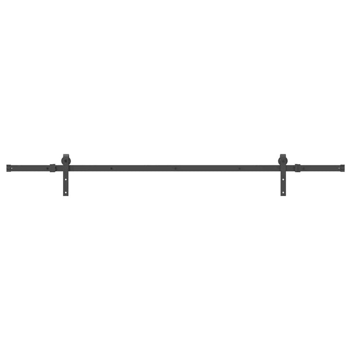 Set Feronerie Pentru Uși Glisante, Negru, 213,5 Cm, Oțel