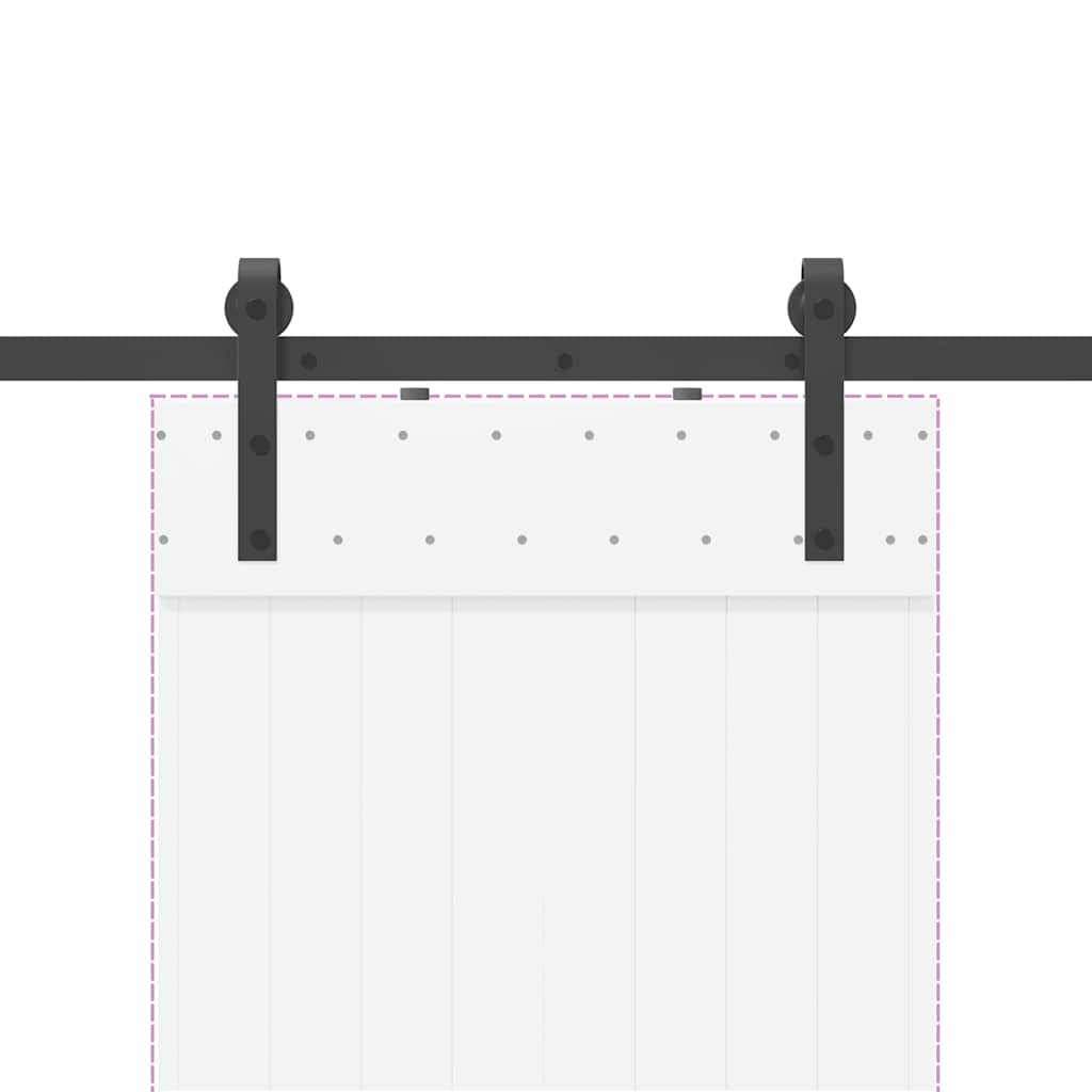 Set Feronerie Pentru Uși Glisante, Negru, 213,5 Cm, Oțel