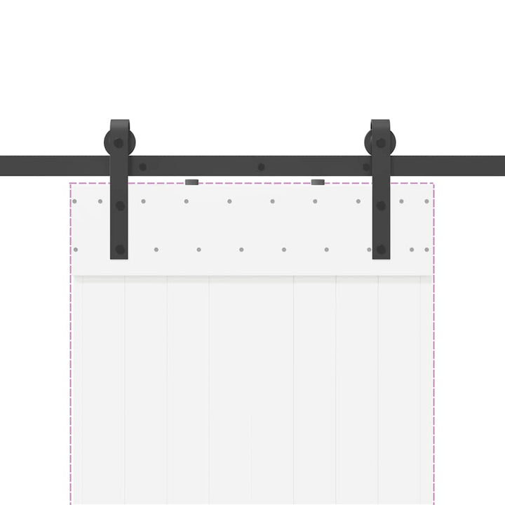 Set Feronerie Pentru Uși Glisante, Negru, 213,5 Cm, Oțel
