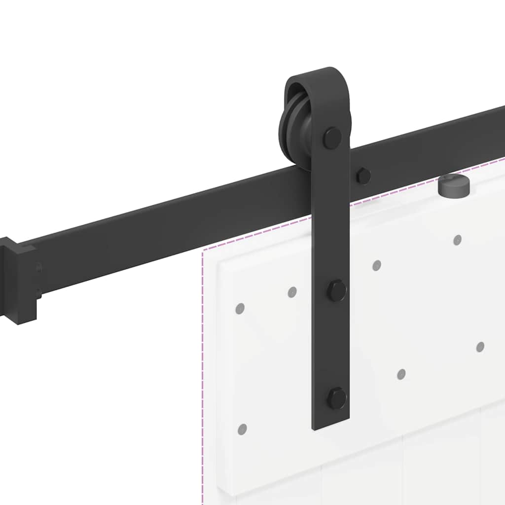 Set Feronerie Pentru Uși Glisante, Negru, 213,5 Cm, Oțel