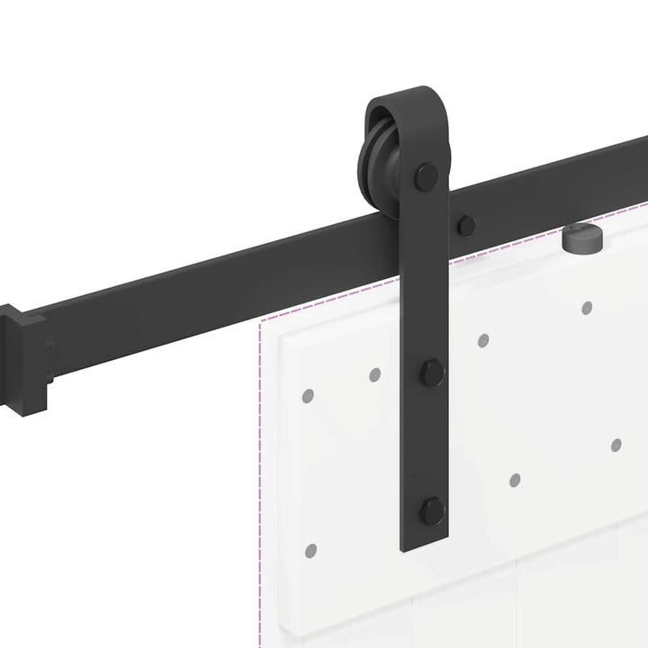 Set Feronerie Pentru Uși Glisante, Negru, 213,5 Cm, Oțel