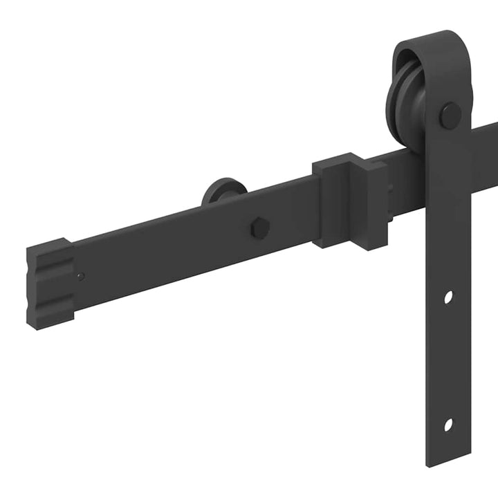 Set Feronerie Pentru Uși Glisante, Negru, 213,5 Cm, Oțel