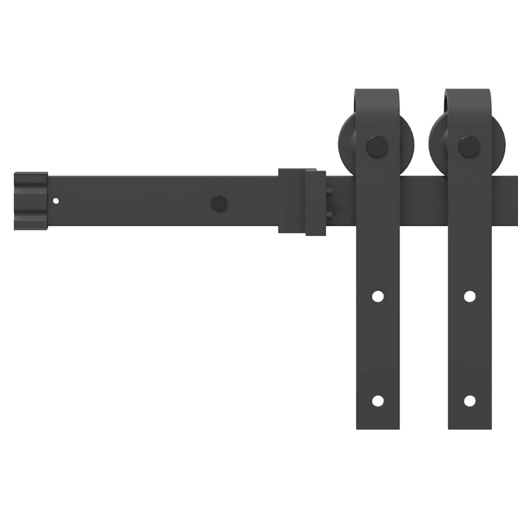 Set Feronerie Pentru Uși Glisante, Negru, 213,5 Cm, Oțel