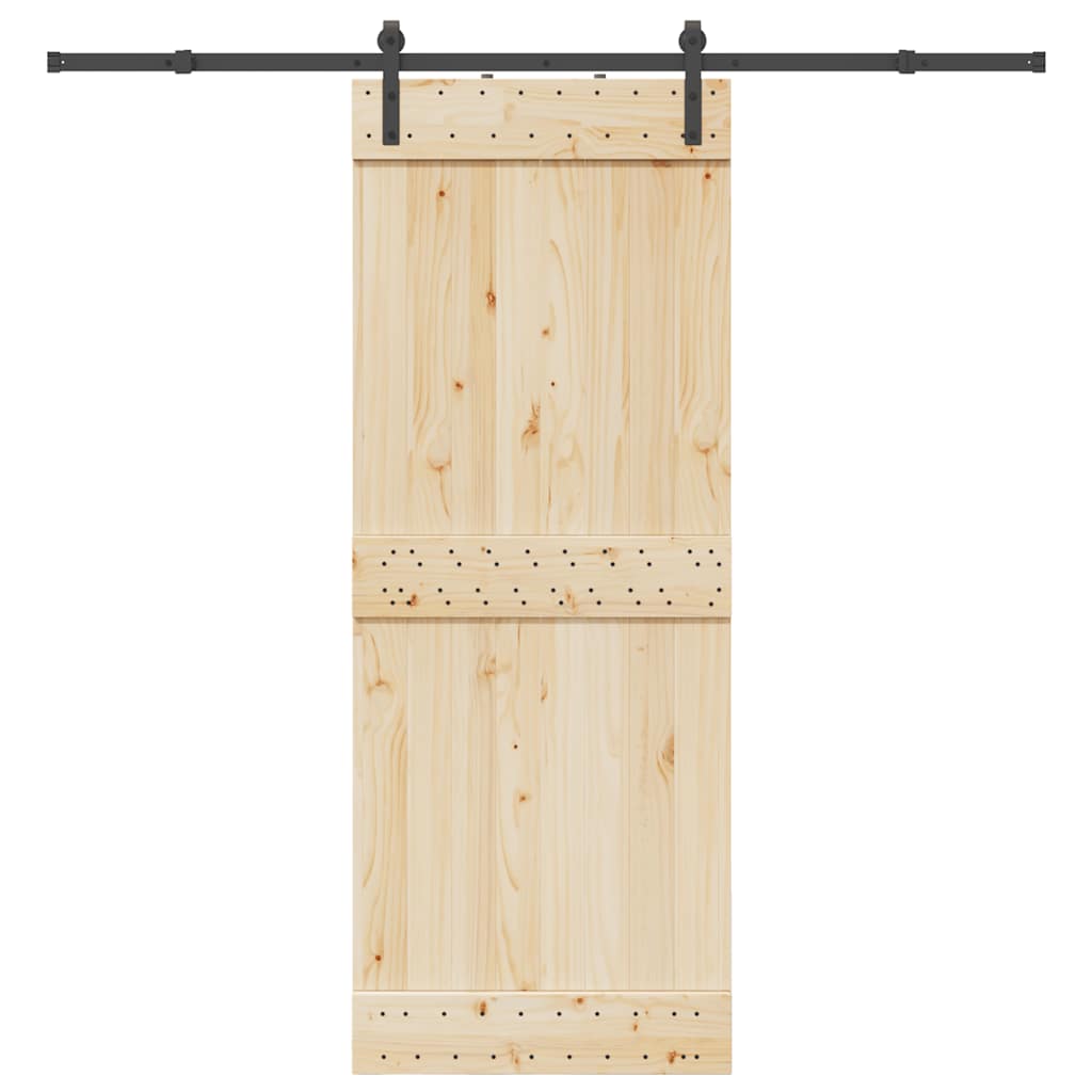 Set Feronerie Pentru Uși Glisante, Negru, 213,5 Cm, Oțel