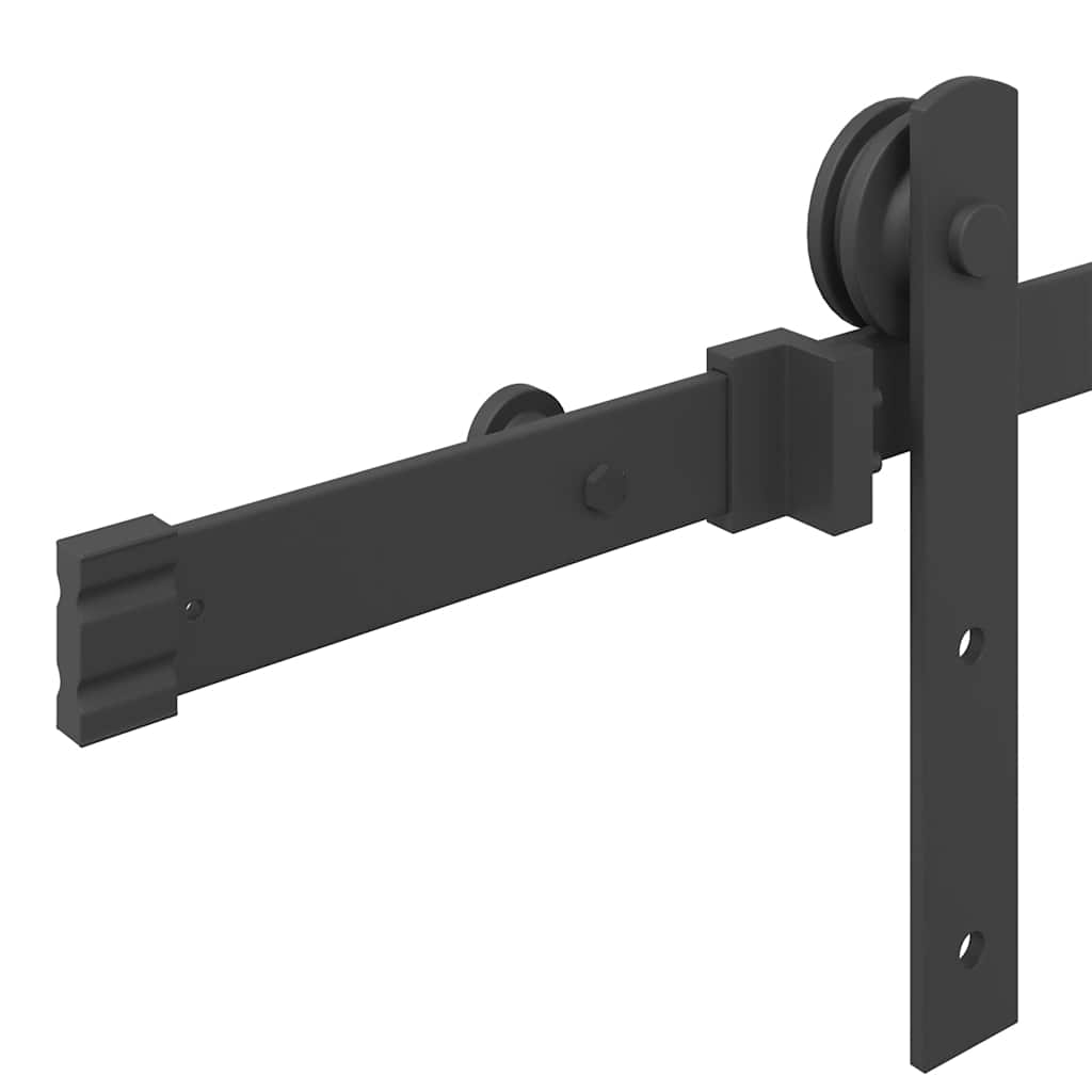 Set Feronerie Pentru Ușă Glisantă, Negru, , Oțel