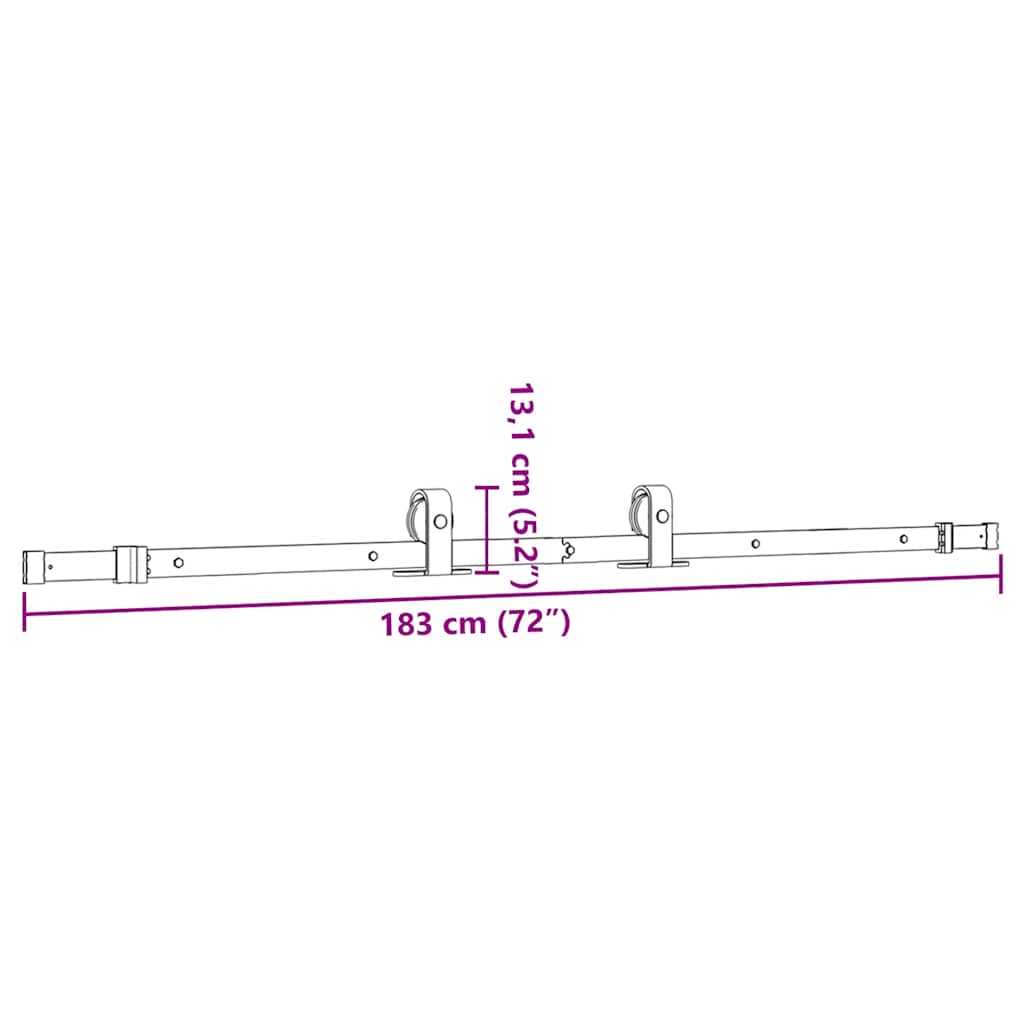 Set Feronerie Pentru Ușă Glisantă, Negru, , Oțel