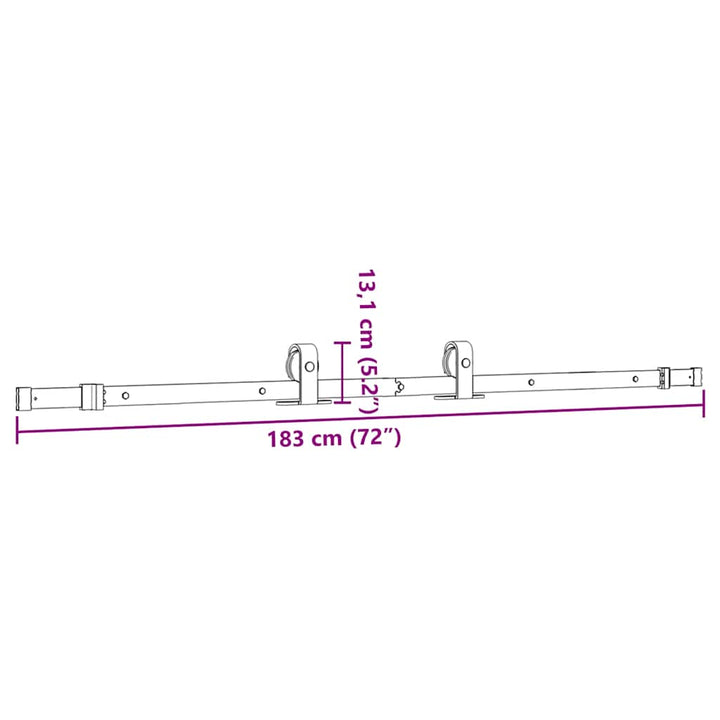 Set Feronerie Pentru Ușă Glisantă, Negru, , Oțel