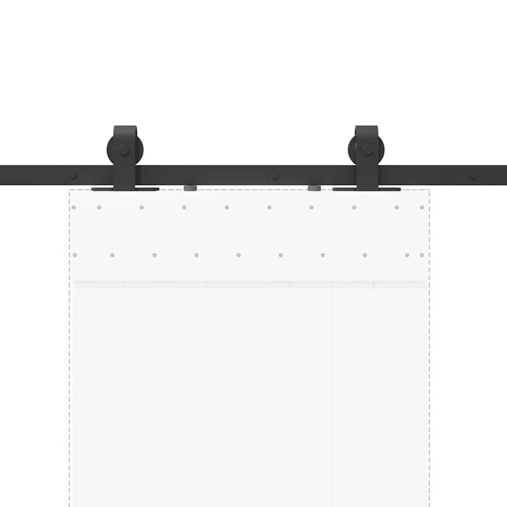 Set Feronerie Pentru Ușă Glisantă, Negru, , Oțel