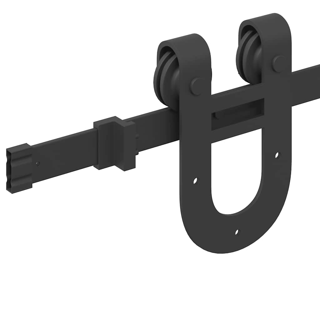 Set Feronerie Pentru Uși Glisante, Negru, , Oțel