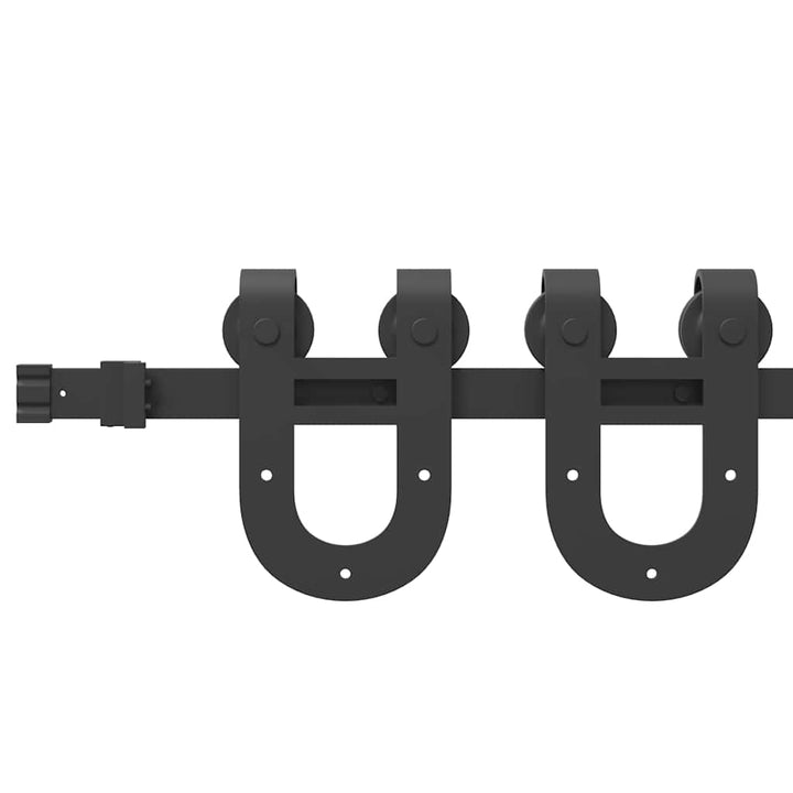 Set Feronerie Pentru Uși Glisante, Negru, , Oțel