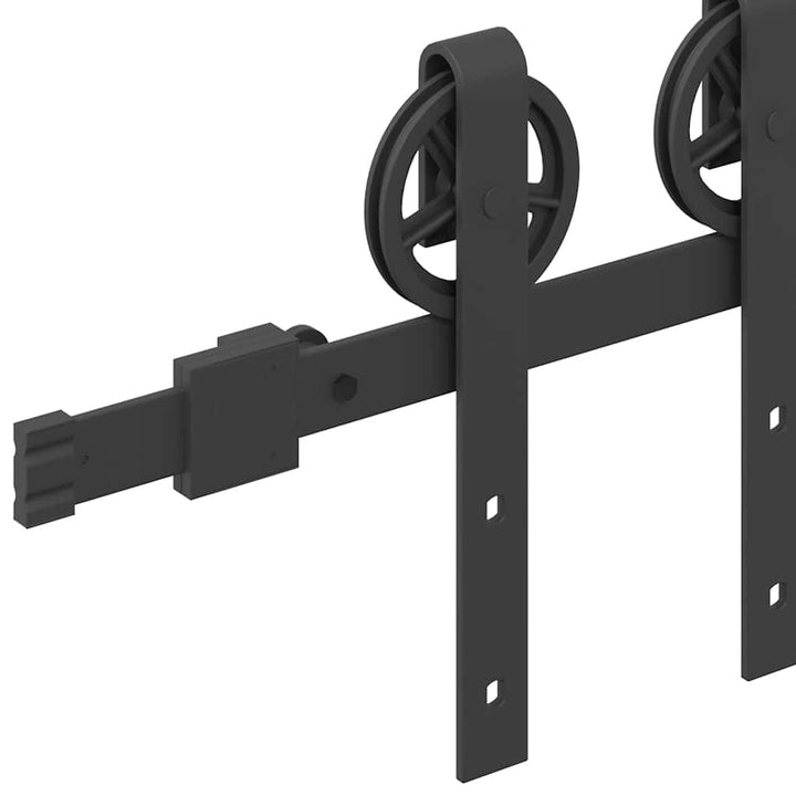 Set Feronerie Pentru Uși Glisante, Negru, , Oțel