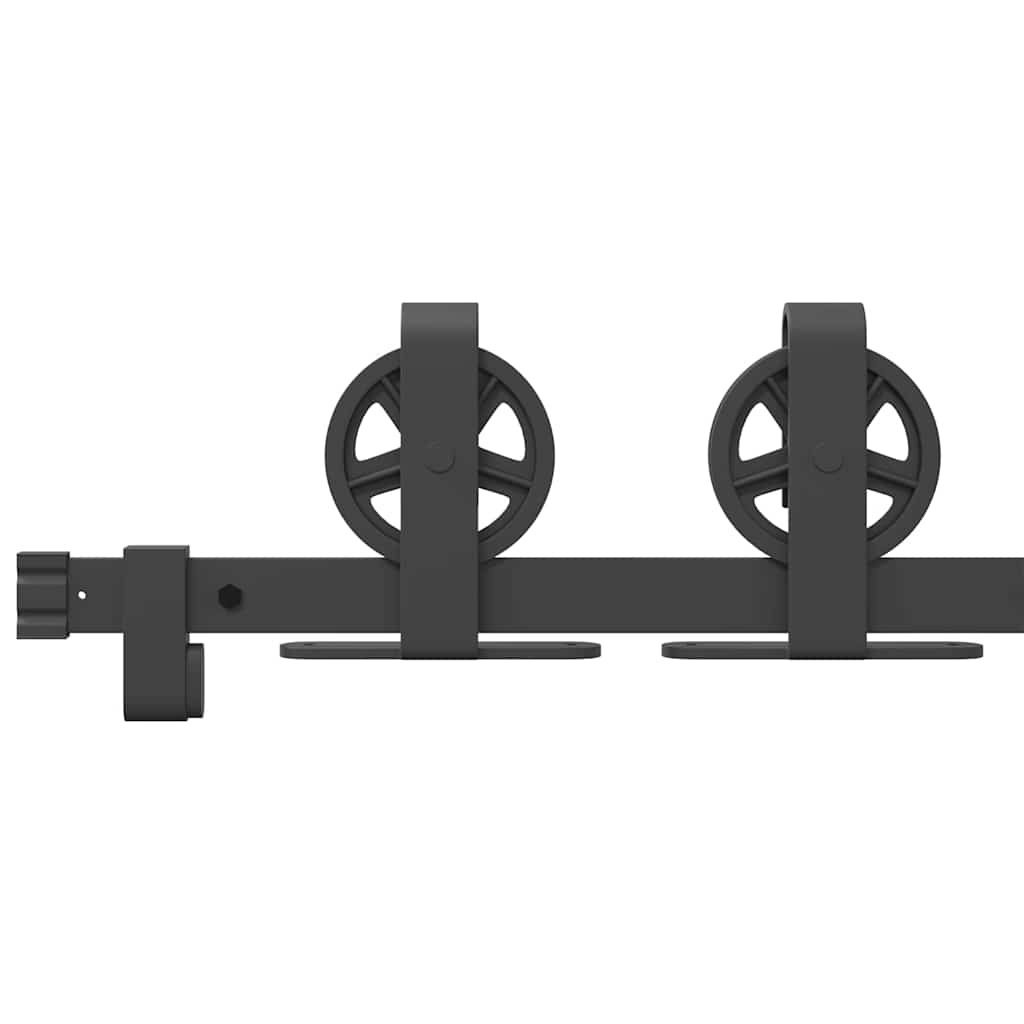 Set Feronerie Pentru Ușă Glisantă, Negru, , Oțel