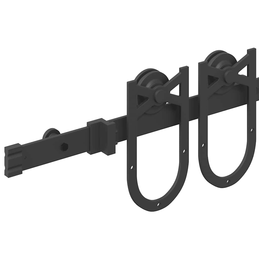 Set Feronerie Pentru Uși Glisante, Negru, , Oțel