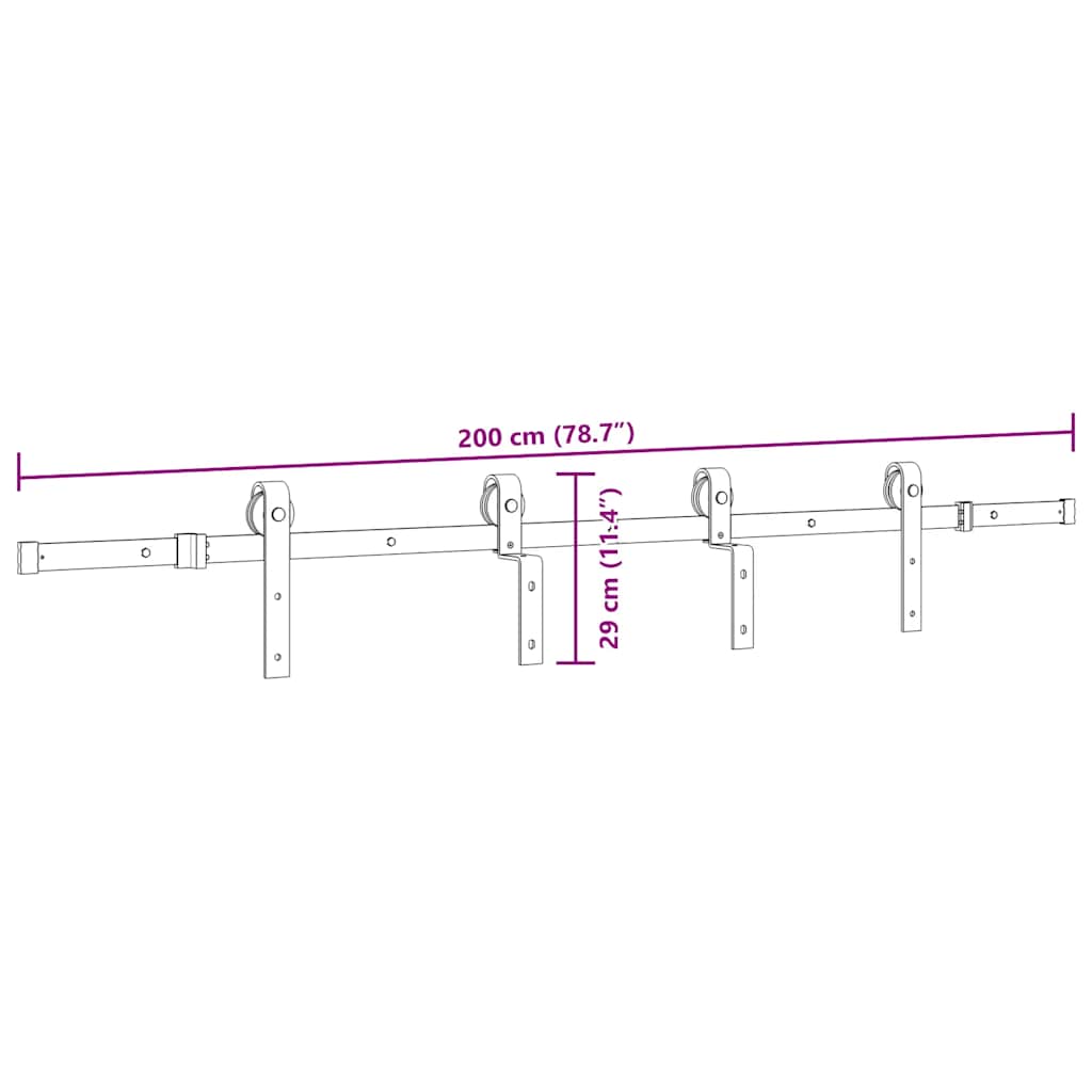 Set Feronerie Pentru Uși Glisante, Negru, , Oțel