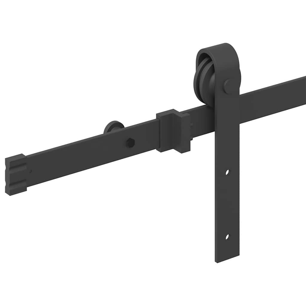 Set Feronerie Pentru Uși Glisante, Negru, , Oțel