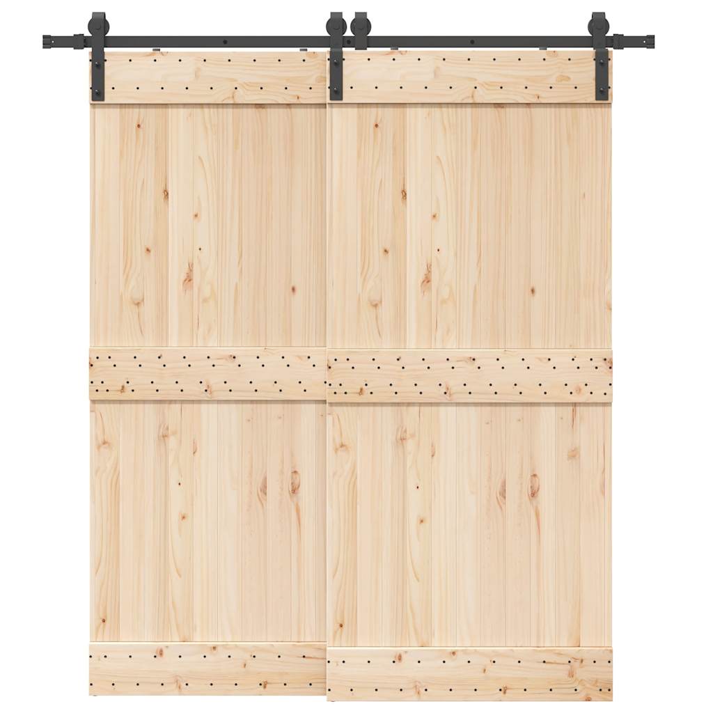 Set Feronerie Pentru Uși Glisante, Negru, , Oțel