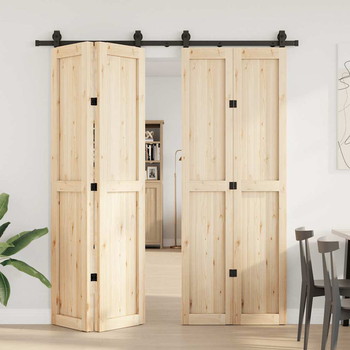 Set Feronerie Pentru Uși Glisante, Negru, , Oțel