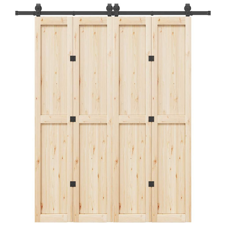 Set Feronerie Pentru Uși Glisante, Negru, , Oțel