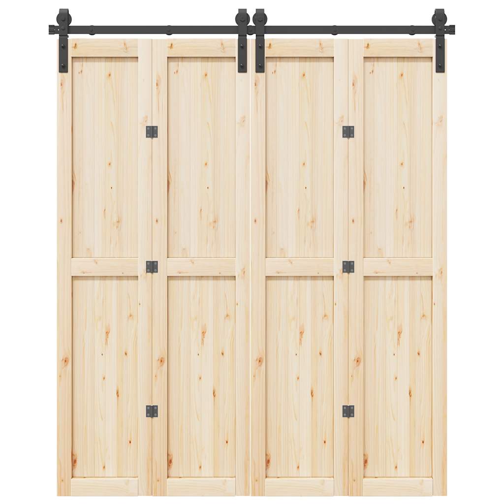 Set Feronerie Pentru Uși Glisante, Negru, , Oțel