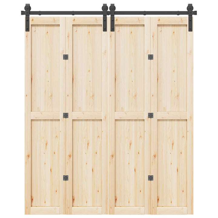 Set Feronerie Pentru Uși Glisante, Negru, , Oțel