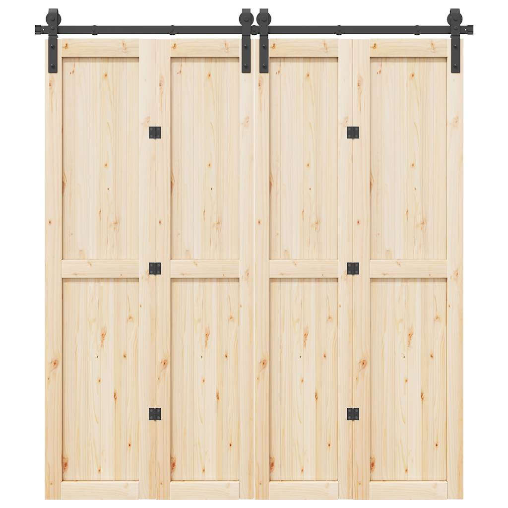 Set Feronerie Pentru Uși Glisante, Negru, , Oțel
