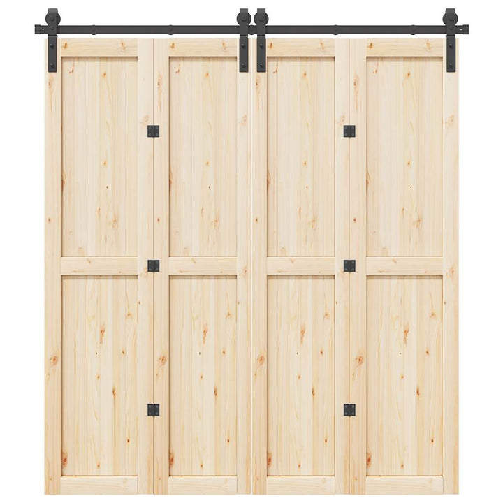 Set Feronerie Pentru Uși Glisante, Negru, , Oțel
