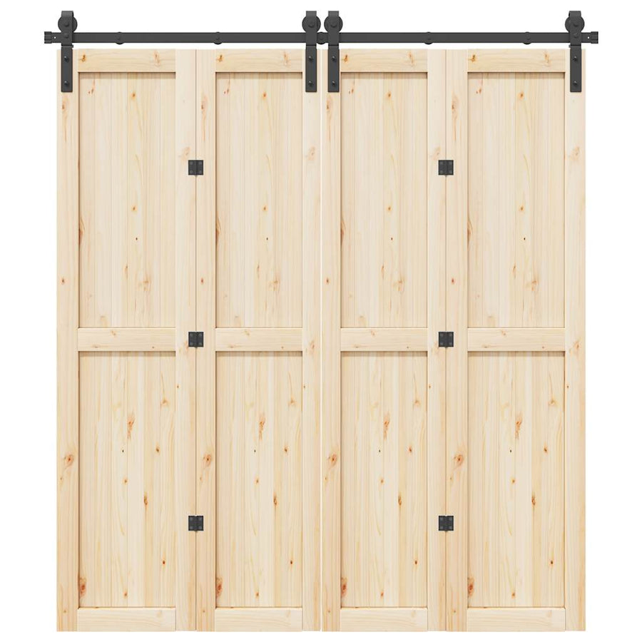 Set Feronerie Pentru Uși Glisante, Negru, , Oțel