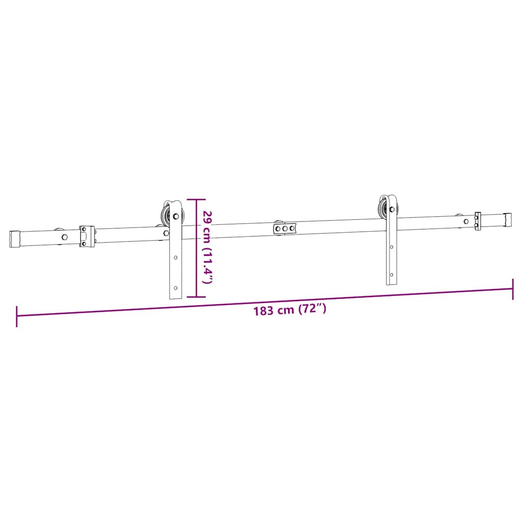 Set Feronerie Pentru Ușă Glisantă, Negru, , Oțel