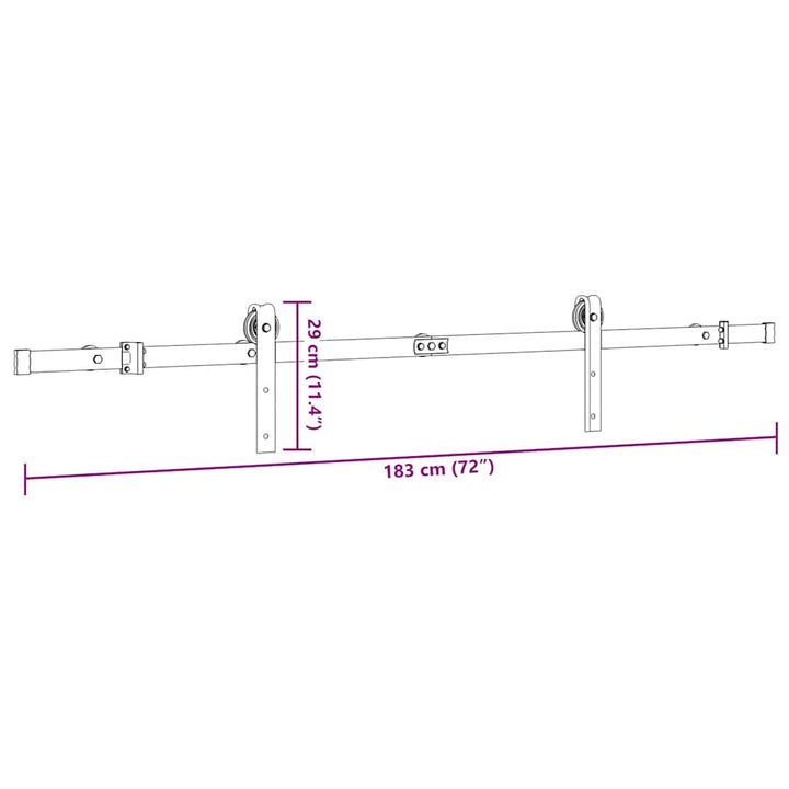 Set Feronerie Pentru Ușă Glisantă, Negru, , Oțel