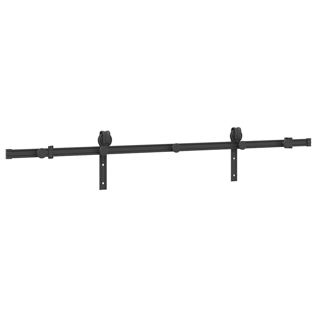 Set Feronerie Pentru Ușă Glisantă, Negru, , Oțel