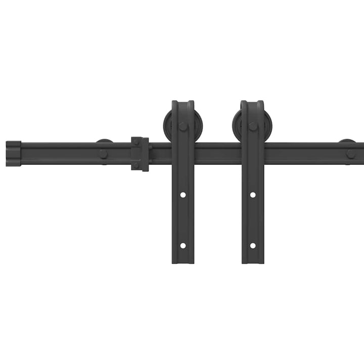 Set Feronerie Pentru Ușă Glisantă, Negru, , Oțel