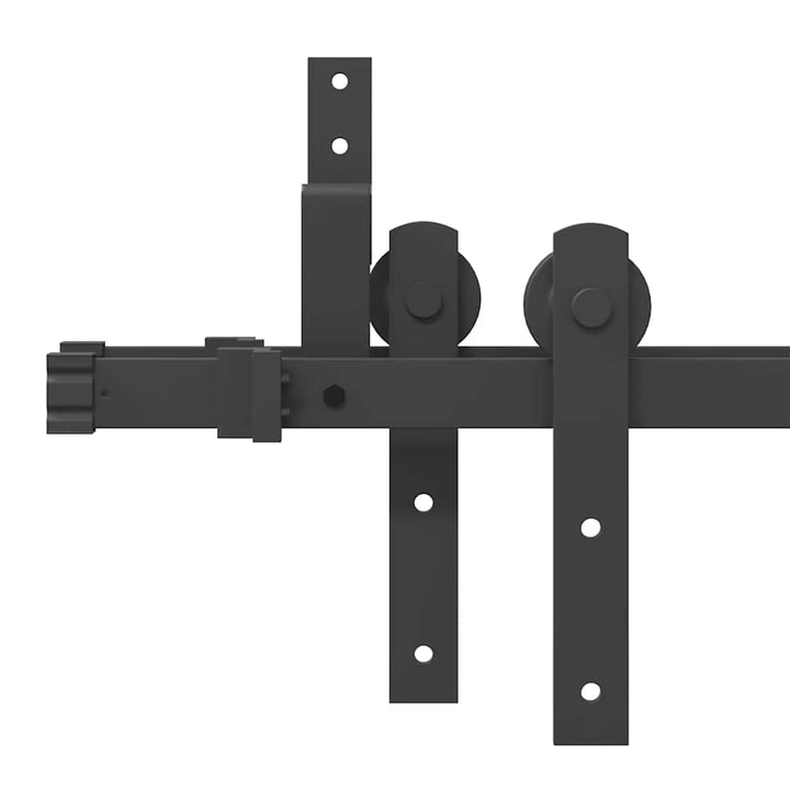 Set Feronerie Pentru Uși Glisante, Negru, 213,5 Cm, Oțel
