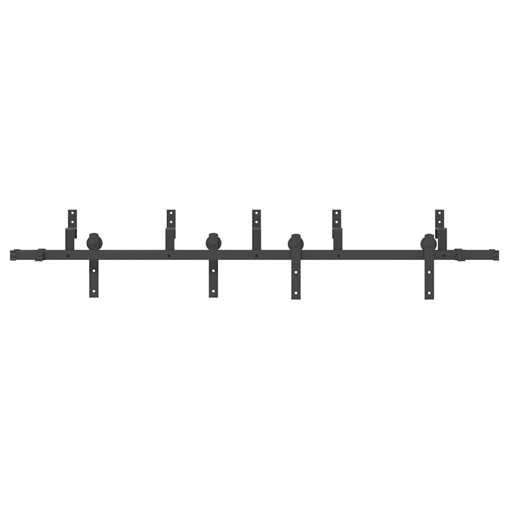 Set Feronerie Pentru Uși Glisante, Negru, 213,5 Cm, Oțel