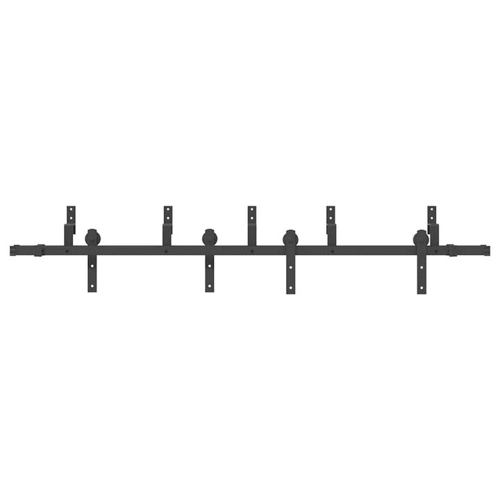 Set Feronerie Pentru Uși Glisante, Negru, 213,5 Cm, Oțel