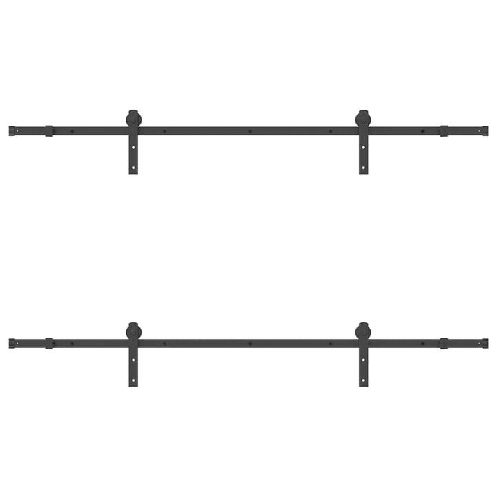 Set Feronerie Pentru Uși Glisante, Negru, 213,5 Cm, Oțel