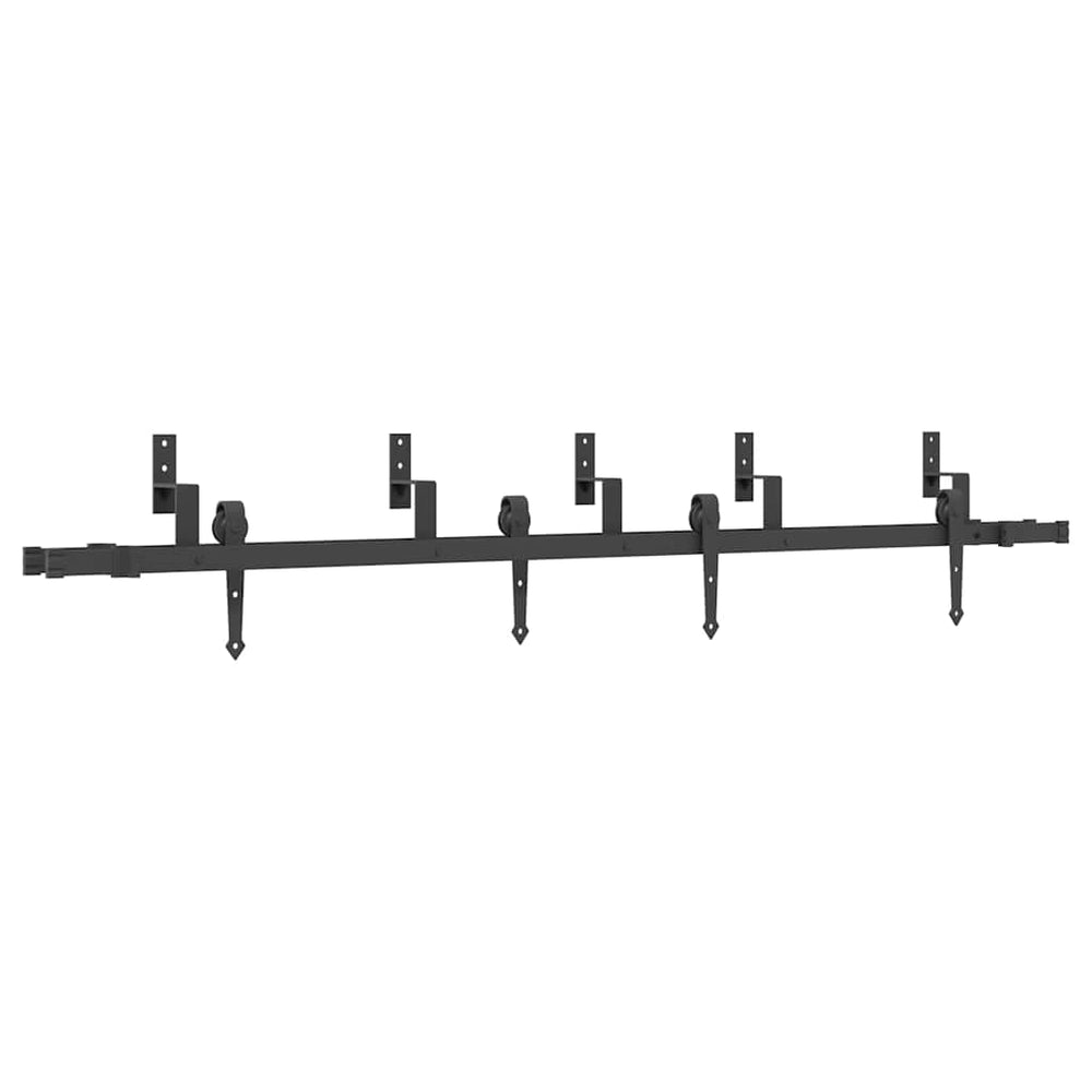 Set Feronerie Pentru Uși Glisante, Negru, 213,5 Cm, Oțel