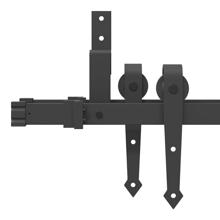 Set Feronerie Pentru Uși Glisante, Negru, 213,5 Cm, Oțel