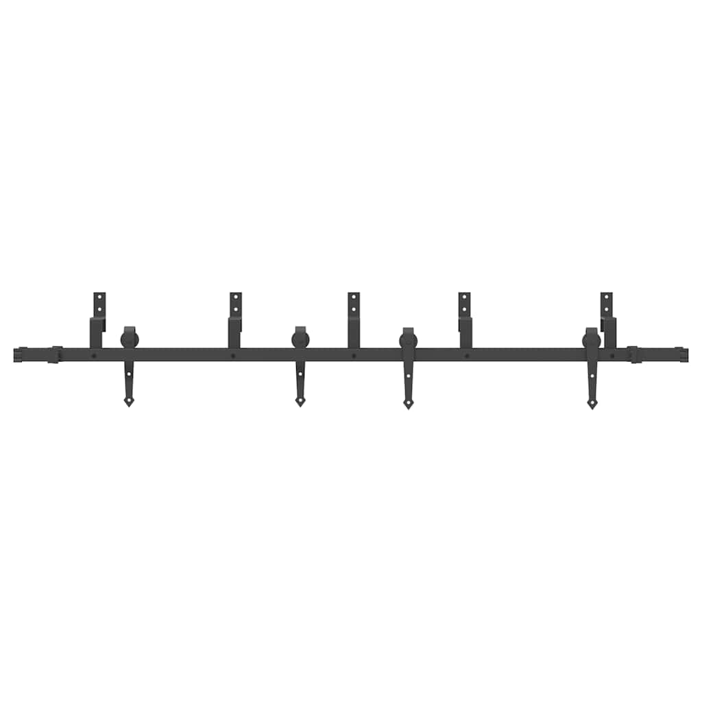 Set Feronerie Pentru Uși Glisante, Negru, 213,5 Cm, Oțel