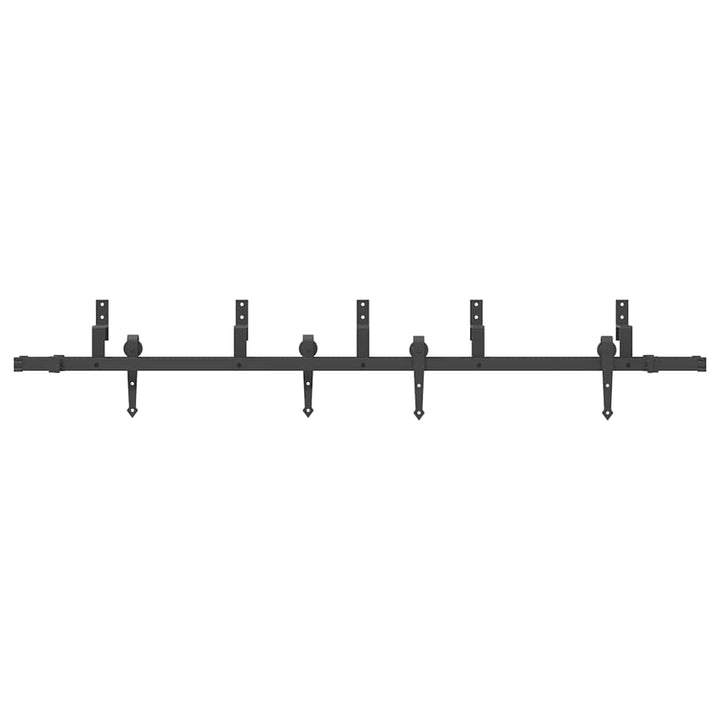 Set Feronerie Pentru Uși Glisante, Negru, 213,5 Cm, Oțel