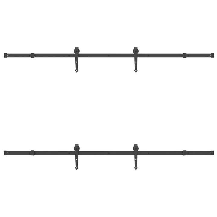 Set Feronerie Pentru Uși Glisante, Negru, 213,5 Cm, Oțel