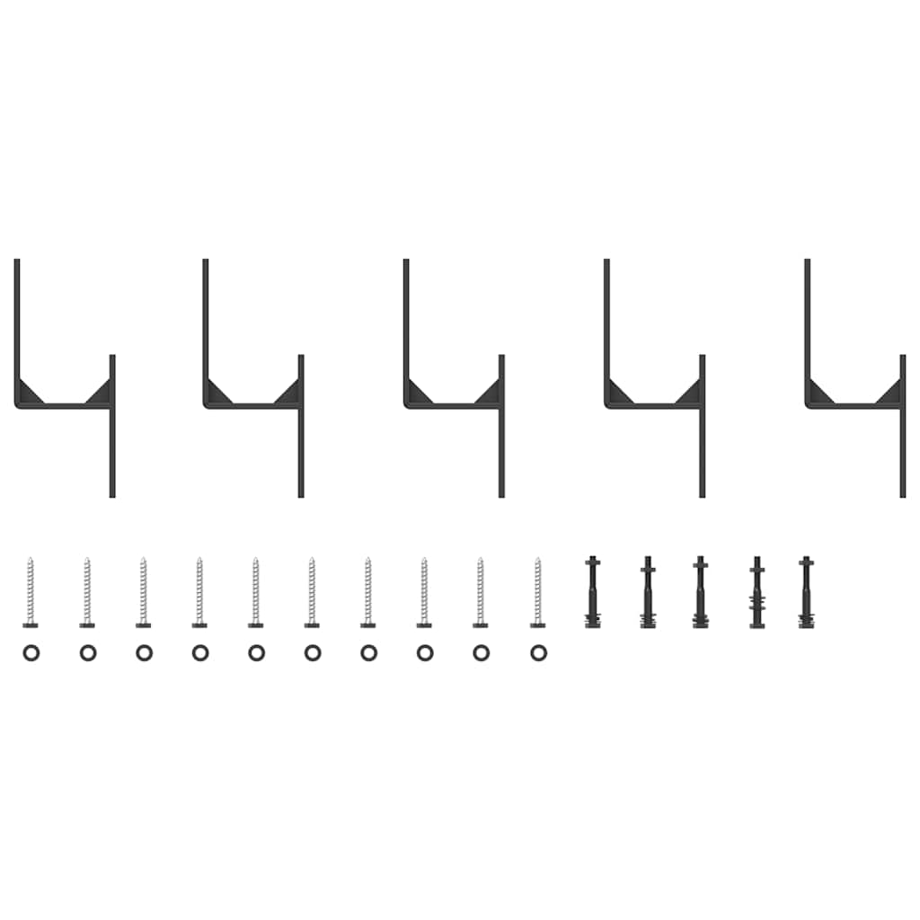 Set Feronerie Pentru Uși Glisante, Negru, 213,5 Cm, Oțel