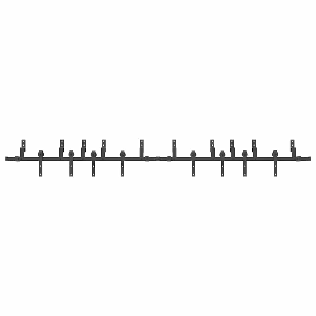 Set Feronerie Pentru Uși Glisante, Negru, 305 Cm, Oțel