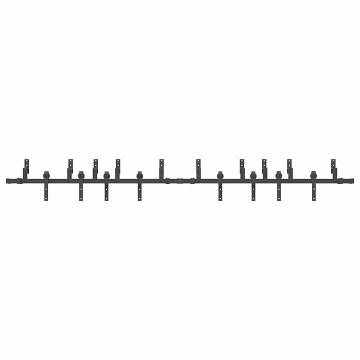 Set Feronerie Pentru Uși Glisante, Negru, 305 Cm, Oțel