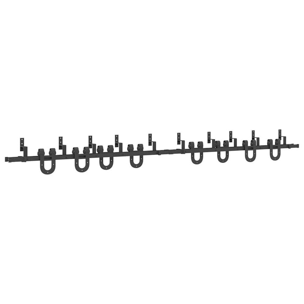 Set Feronerie Pentru Uși Glisante, Negru, 366 Cm, Oțel