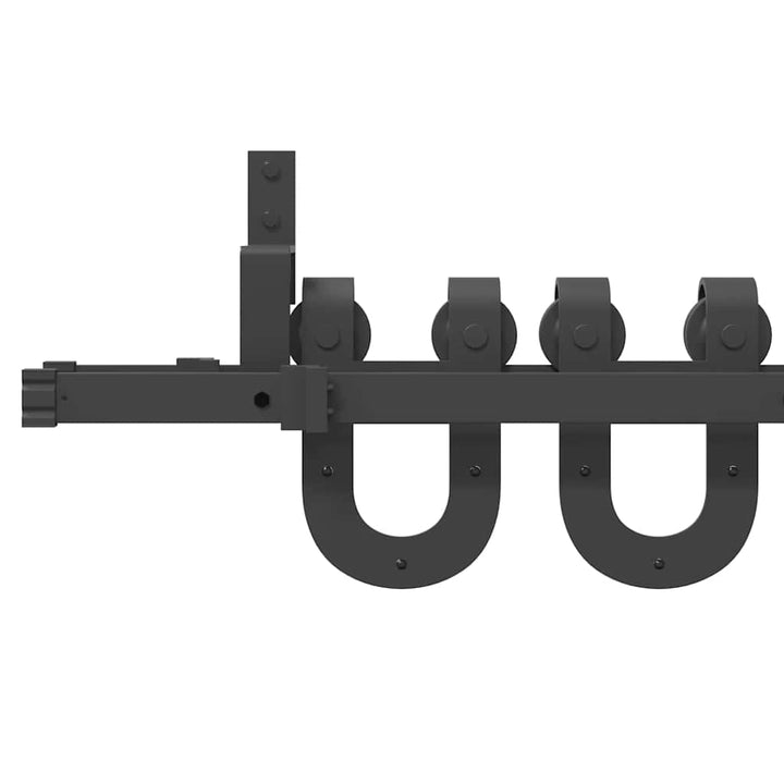 Set Feronerie Pentru Uși Glisante, Negru, 366 Cm, Oțel