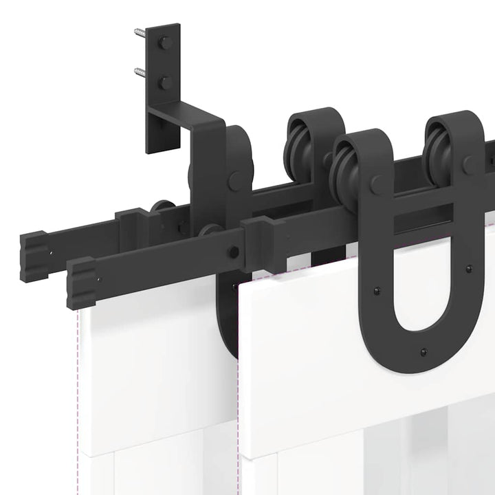 Set Feronerie Pentru Uși Glisante, Negru, 366 Cm, Oțel