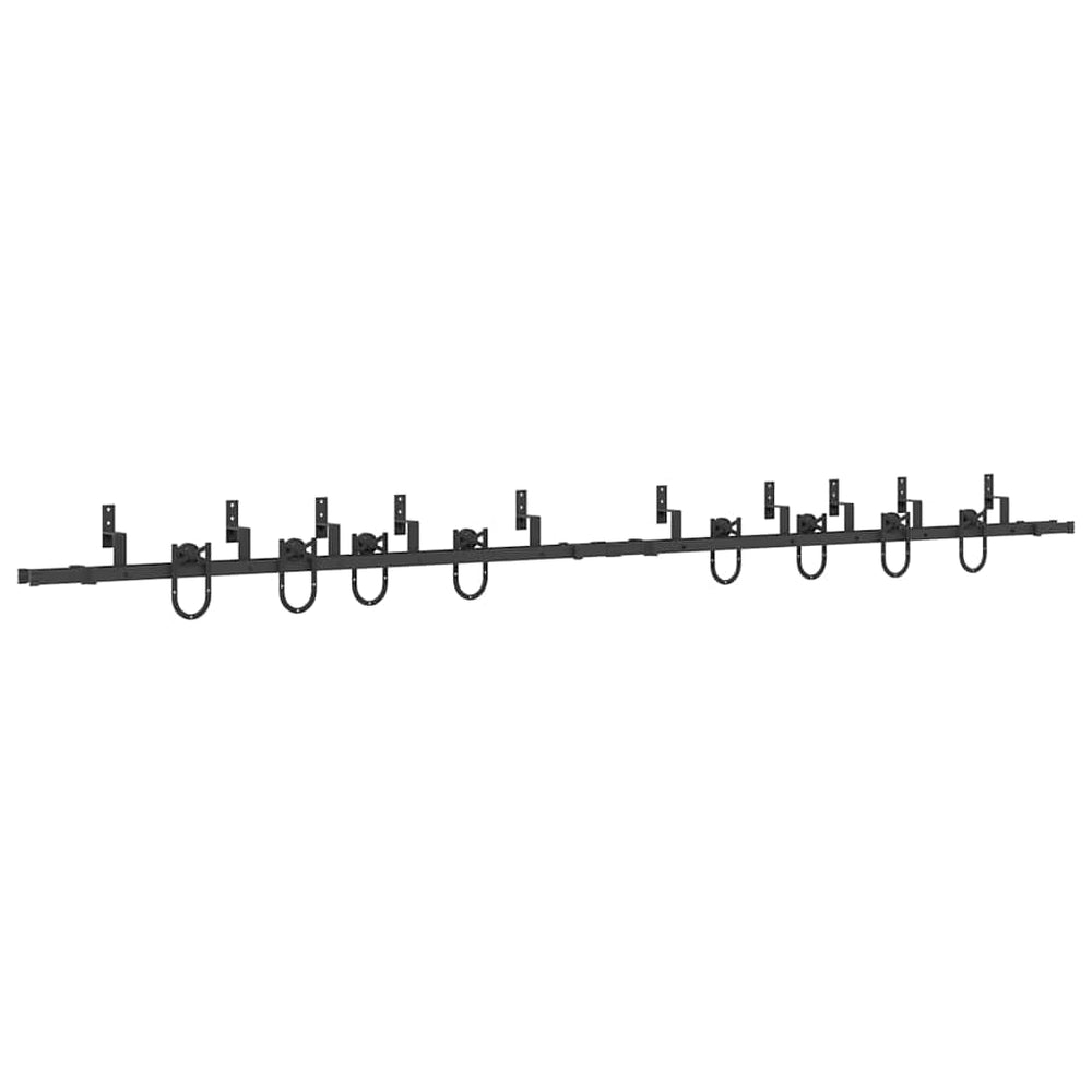 Set Feronerie Pentru Uși Glisante, Negru, 400 Cm, Oțel